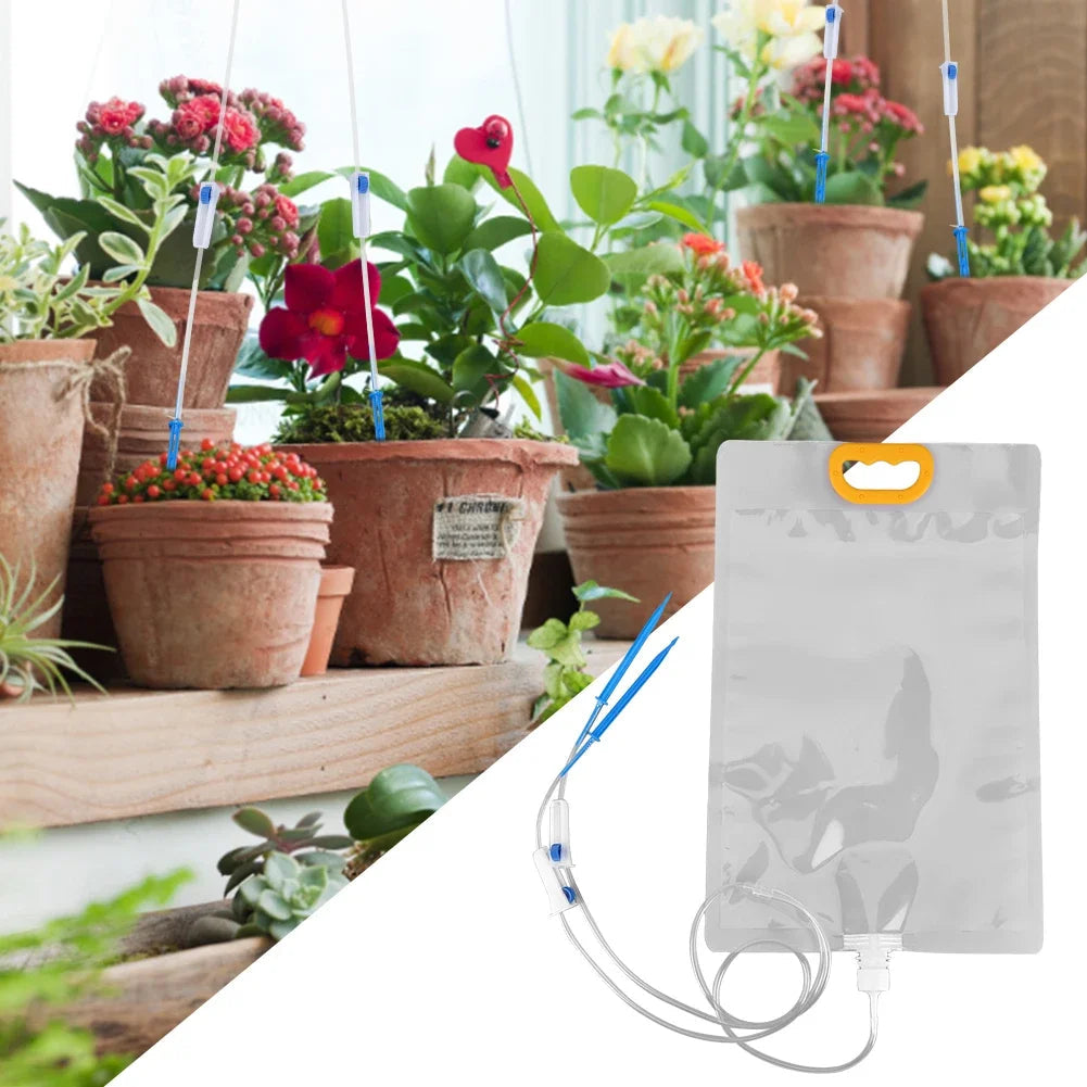 HydroLeaf Drip Bag | 3.5L Water Tank | Dual Outlet & Flow Regulator | For Balcony & Houseplants