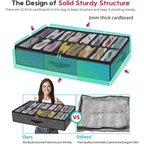 OrdiShoe Shoe Organizer | Under Bed Storage | 12 Pairs Capacity | Dustproof & Foldable