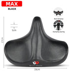 Wide Ergonomic Bike Saddle – Comfortable Saddle with Shock Absorption for City and Mountain Bikes