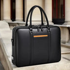 Manhattan Leather Business Laptop Briefcase Crossbody Handbag