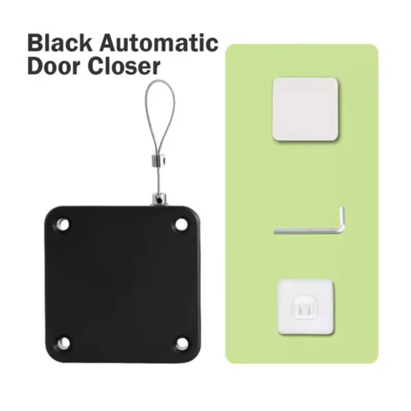 Automatic Punch-Free Door Closer with 1lb Force for Wooden and Sliding Doors