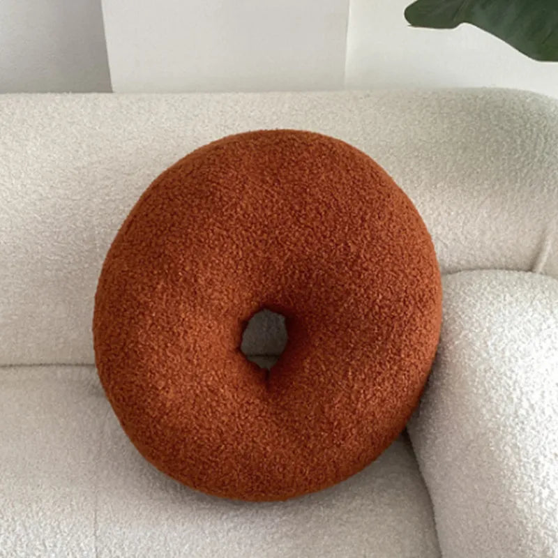 Nordic Bouclé Abstract Cushion – Minimalist Plush Pillow