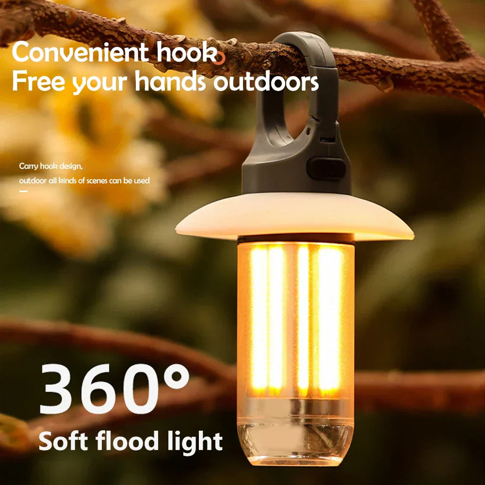 Lumenity Camping Lamp | 360° Light & Power Bank | Solar & USB-C | Compact & Rechargeable