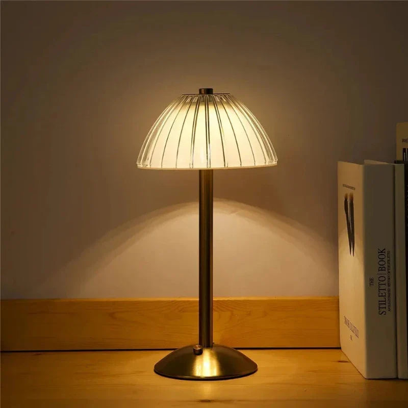 Wireless three-color LED table lamp with dimming function