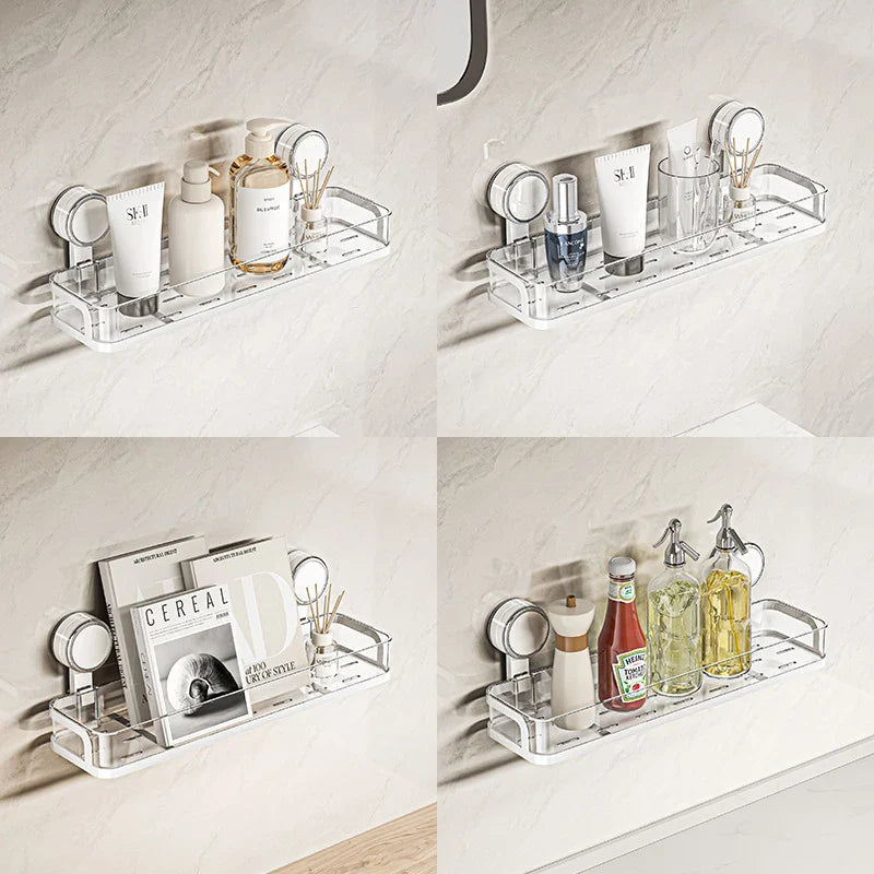 Wall shelf with suction cup | No drilling | Shelf for bathroom & kitchen | Multifunctional