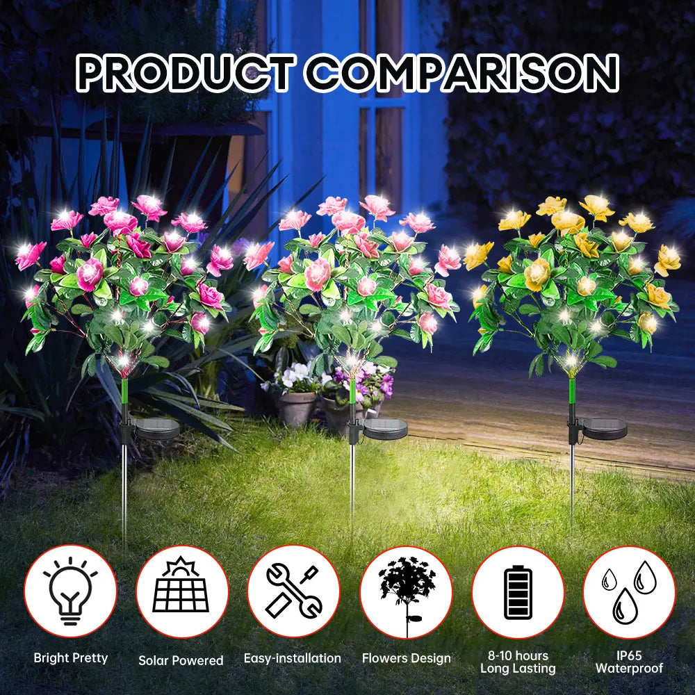 FloraGlow Solar Garden Lamp | Azalea Design | LED | Weatherproof & Wireless | 8h Light Time