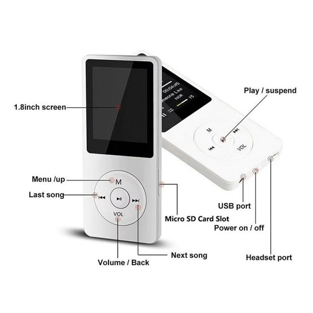 High-Fidelity Portable Bluetooth MP3/MP4 Player with 1.8" Screen and Multi-Function Capability