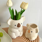 Koalina Koala Planter | Sweet Decorative Plant Pot Made of Resin | Mini Vase for Succulents & Bonsai | Handcrafted Garden & Home Decor