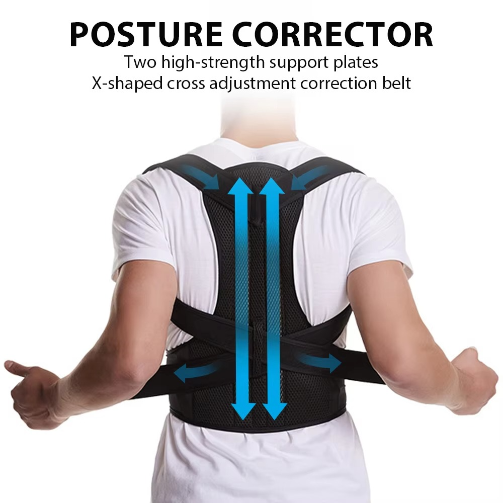 Adjustable Back Brace Posture Corrector for Men and Women, Lumbar and Shoulder Support for Better Alignment