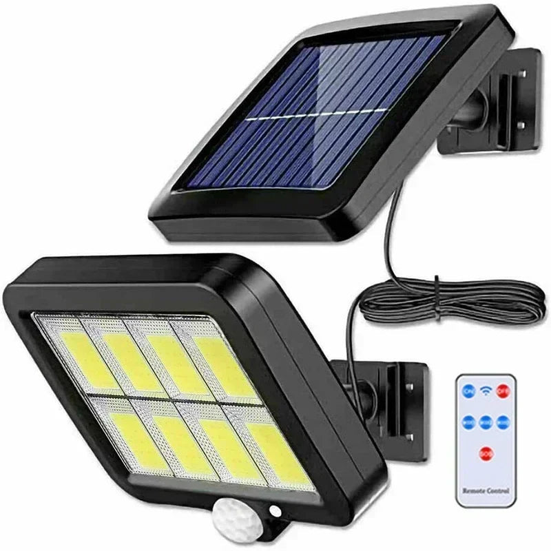 LuminaX Solar | 100 COB LED Solar Light | IP65 | Motion Sensor & 3 Modes | Wireless Outdoor Lighting