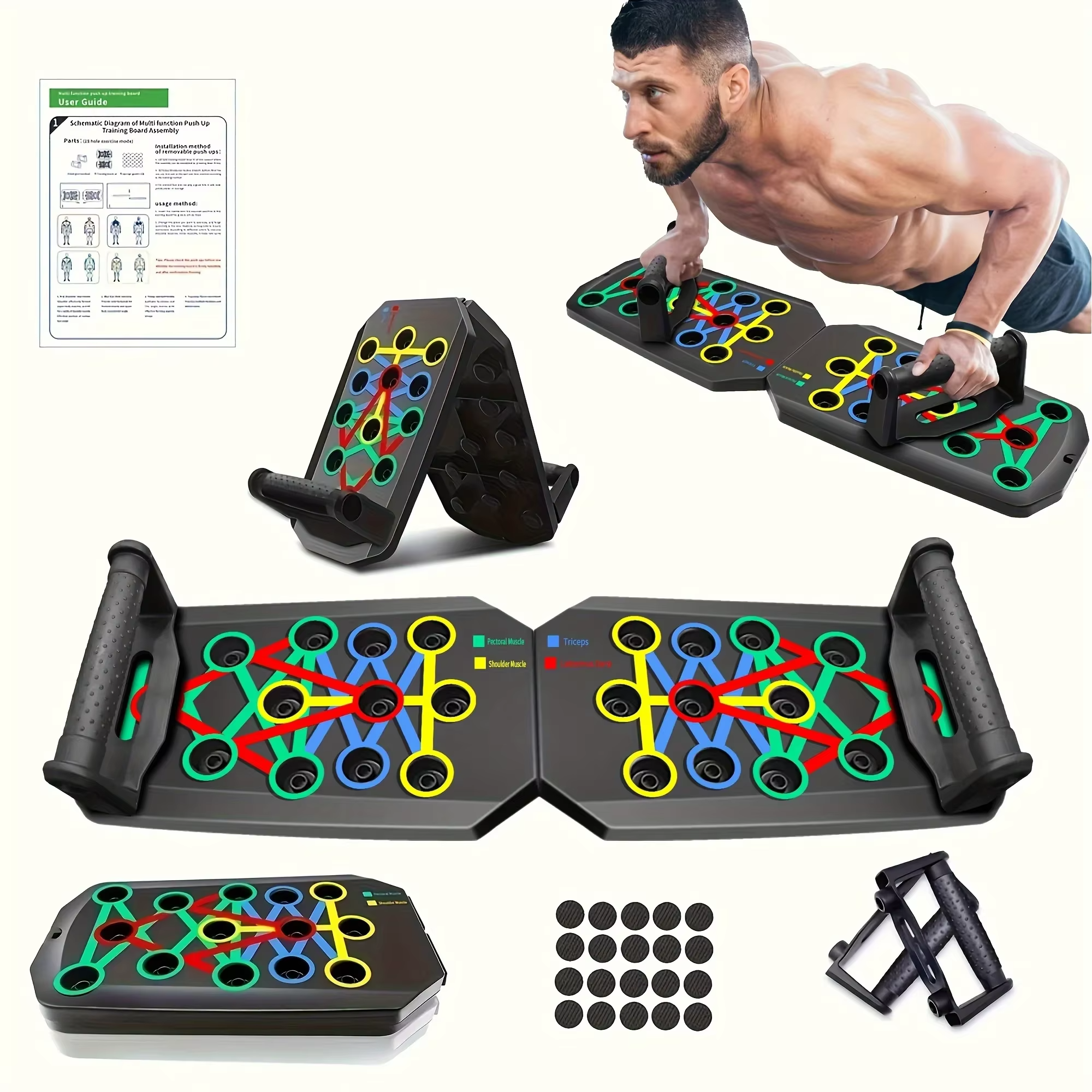 Portable Foldable Push-Up Board for Full-Body Strength Training