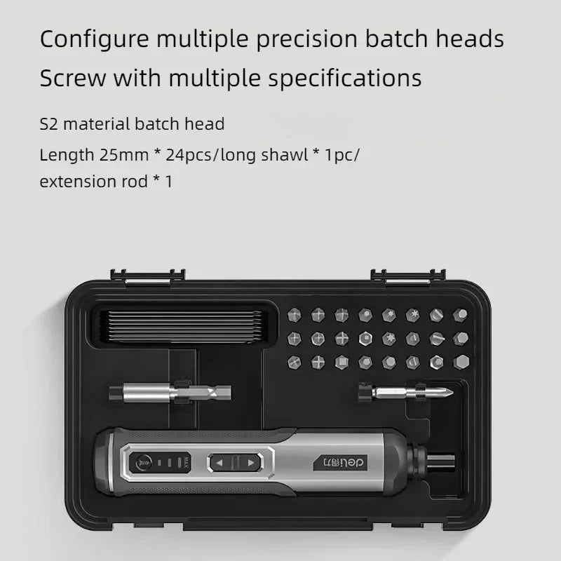 Mini Electric Screwdriver Set with Type-C Charging, 850 mAh Battery and 220 rpm