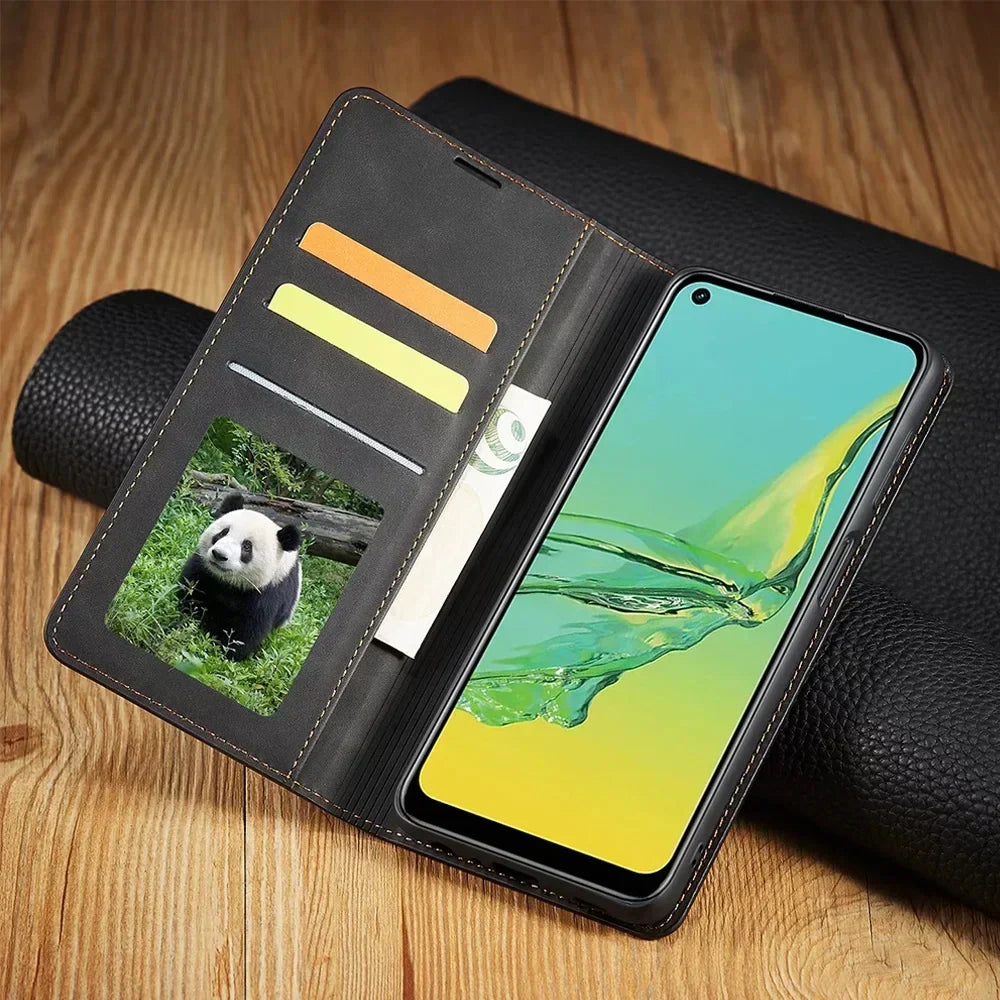Samsung Case: Magnetic Leather Bag for Stylish Protection