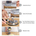 Rotary Vegetable Grater with 5 Stainless Steel Blades, Suction Cup Base, Dishwasher Safe