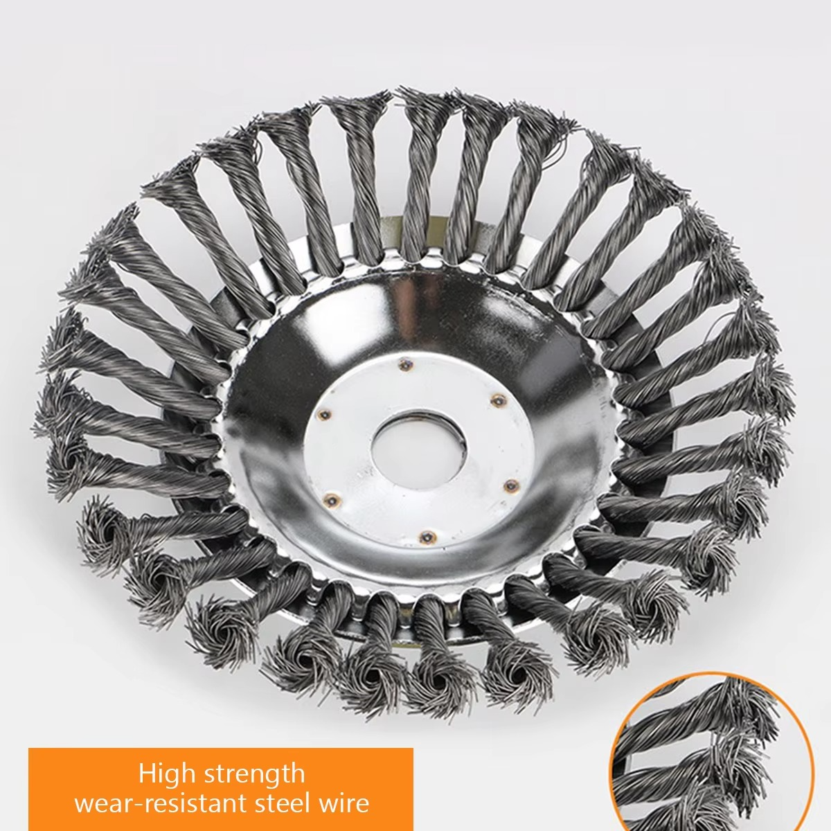Heavy-Duty 6 and 8 Inch Steel Wire Rotary Brush Cutter Head for String Trimmers