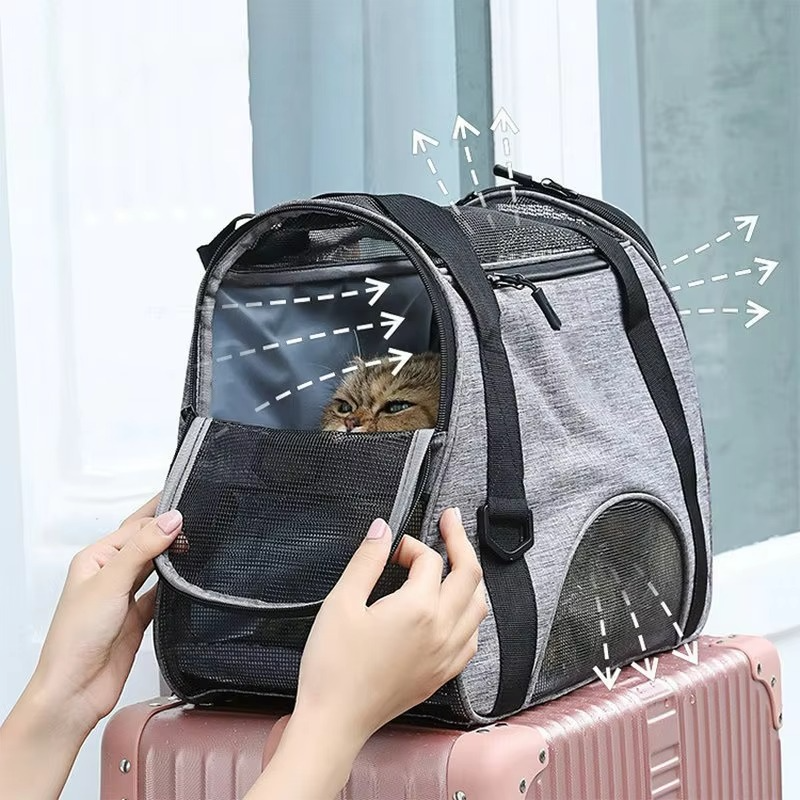 Soft-Sided Pet Carrier with Breathable Mesh for Small Dogs and Cats