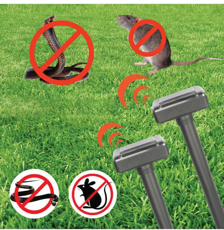 Solar-powered snake and pest deterrent – Ultrasonic device for the garden