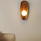 Wooden wall lamp, natural light