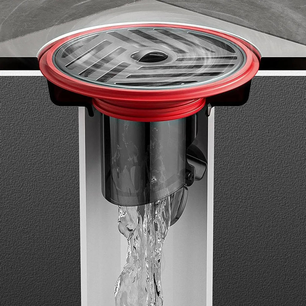 AquaShield Compact Floor Drain – Stainless Steel & Silicone Backflow Protection for Bathroom, Shower & Kitchen