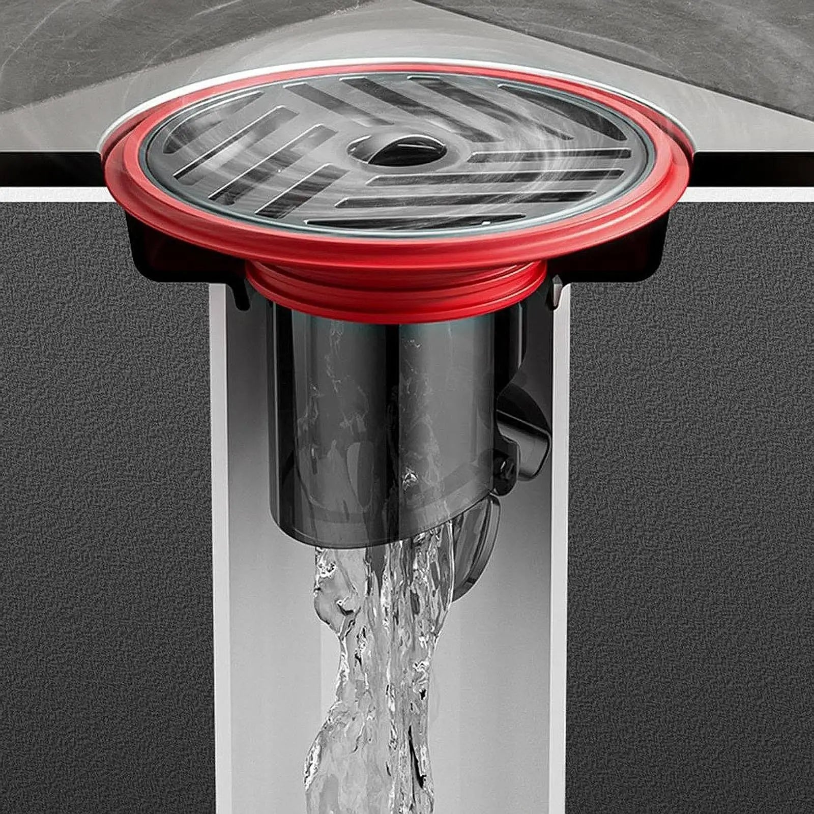 AquaShield Compact Floor Drain – Stainless Steel & Silicone Backflow Protection for Bathroom, Shower & Kitchen
