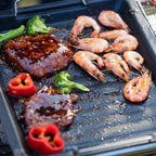 Feurossa Cast Iron Grill Plate Reversible Plate | For Gas Grill & Stove | 25 × 30 cm | For Pizza, Meat, Vegetables & Fish