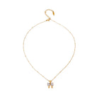 Dainty Feminine Diamond Bow Necklace