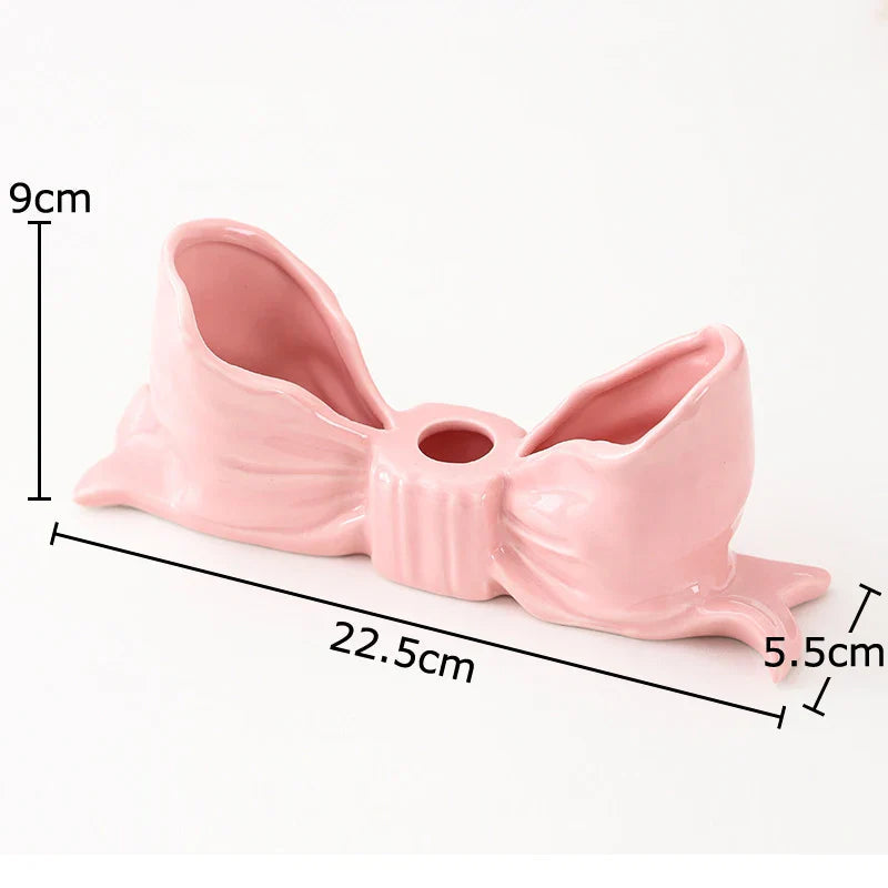 Bowknot-Shaped Ceramic Candle Holder