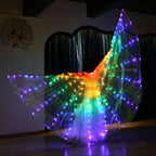 LED Wing Costume LumiWings | Glowing Fairy Cape | 140 cm / 110 cm | With Telescopic Rods & Switch | For Stage, Party & Show