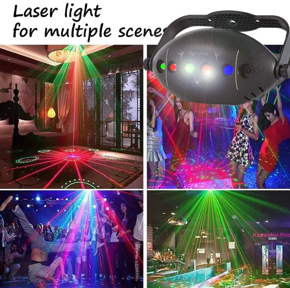 RGB Disco Lights Stage DJ Party Laser Projector - Strobe Club Home Holiday Decoration Lamp for Party Mood
