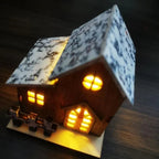 Lunawood | LED Wooden House | Glowing Mini Christmas House | Handmade Wooden Decoration | Warm White Light for Christmas & New Year