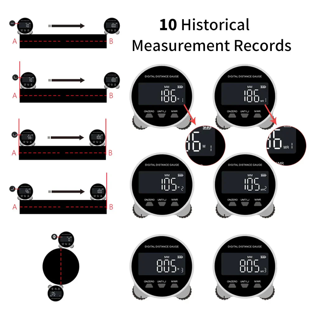 High Precision LCD Display Rechargeable Digital Ruler