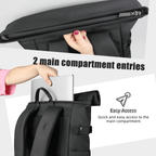 Expandable outdoor backpack with large volume & laptop compartment