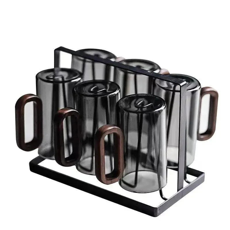 Glass Mug with Wood Large and Durable