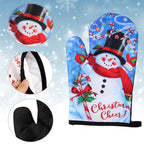 HollyHeat Oven Gloves 2-Piece Set | Christmas Baking Gloves with Festive Design | Heat Resistant Kitchen Gloves for Christmas & New Year