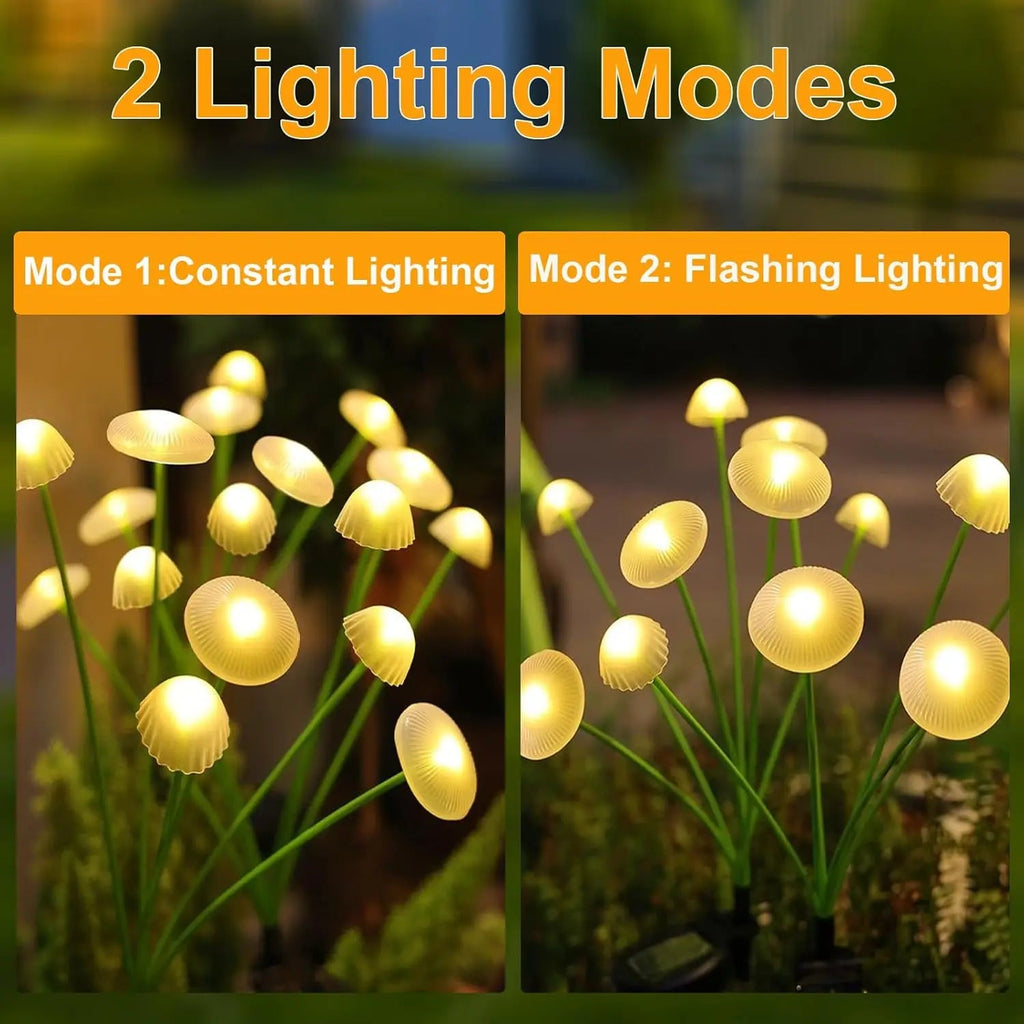 MushGlow Solar Garden Lights | Jellyfish & Mushroom Design | Solar Powered & Weatherproof
