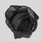 Net straw crochet beach bag