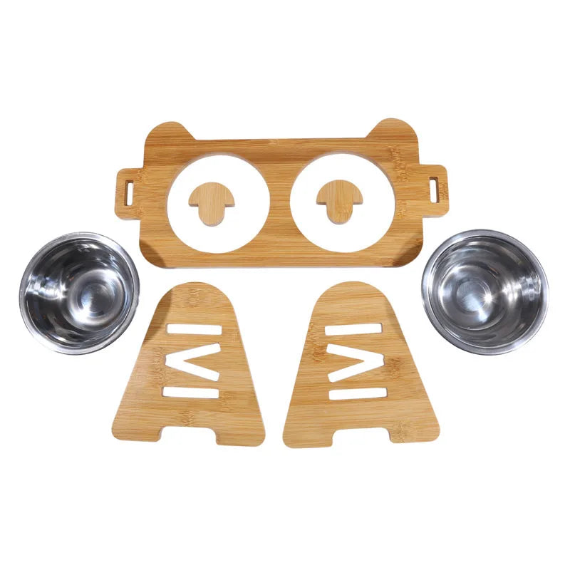 Elegant bamboo bowl for your dog's comfort
