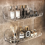Acrylix Pro | Acrylic Bathroom Shelf Without Drilling | Wall Mounted Shower Shelf | Cosmetic & Shampoo Holder | Transparent | 12×9×8 cm / 24×9×8 cm