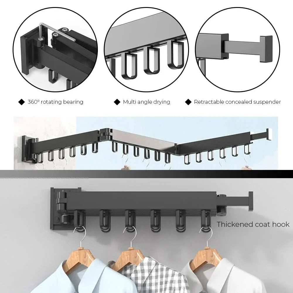 out clothes horse - Wall-mounted aluminium clothes dryer