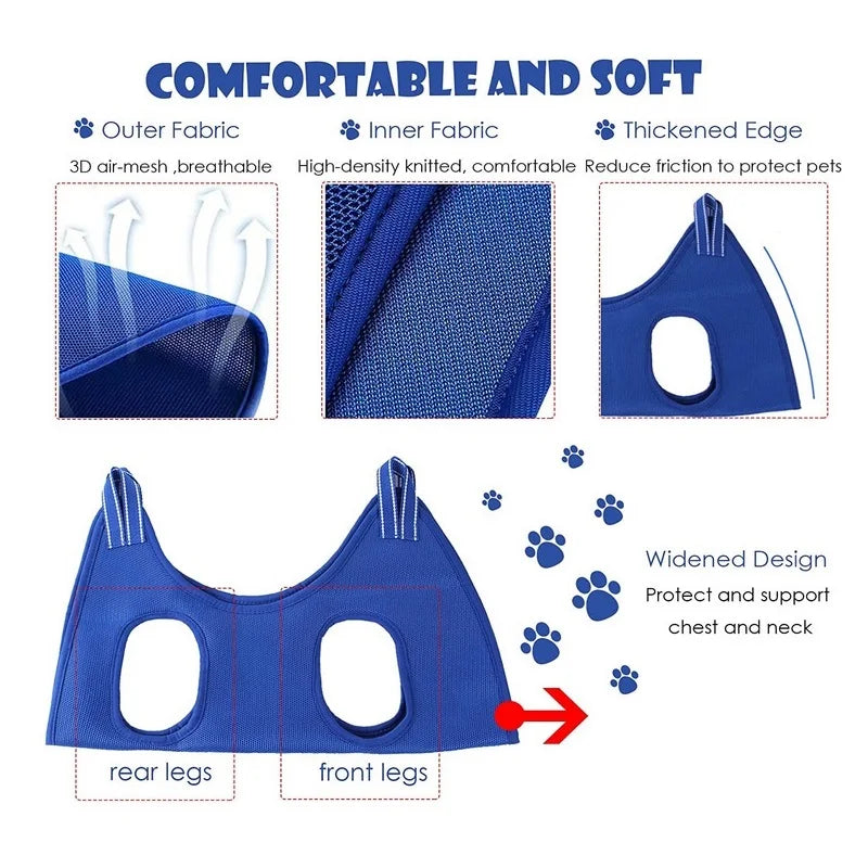 GroomiRest Care Hammock for Dogs & Cats | Scratch Protection for Bathing and Nail Clipping | Breathable & Sturdy | incl. 2 Hooks