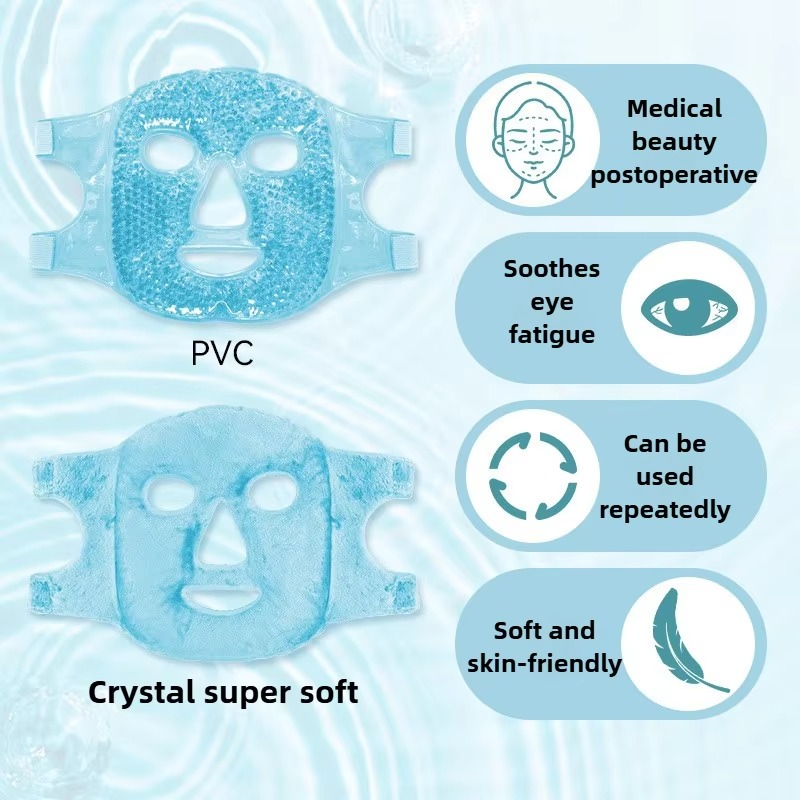 Cold and Hot Therapy Full Face Gel Bead Mask with Eye Compress