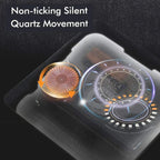 Silent wall clock made of acrylic and wood
