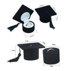 Graduation Cap Shaped Flannel Jewelry Ring Storage Box
