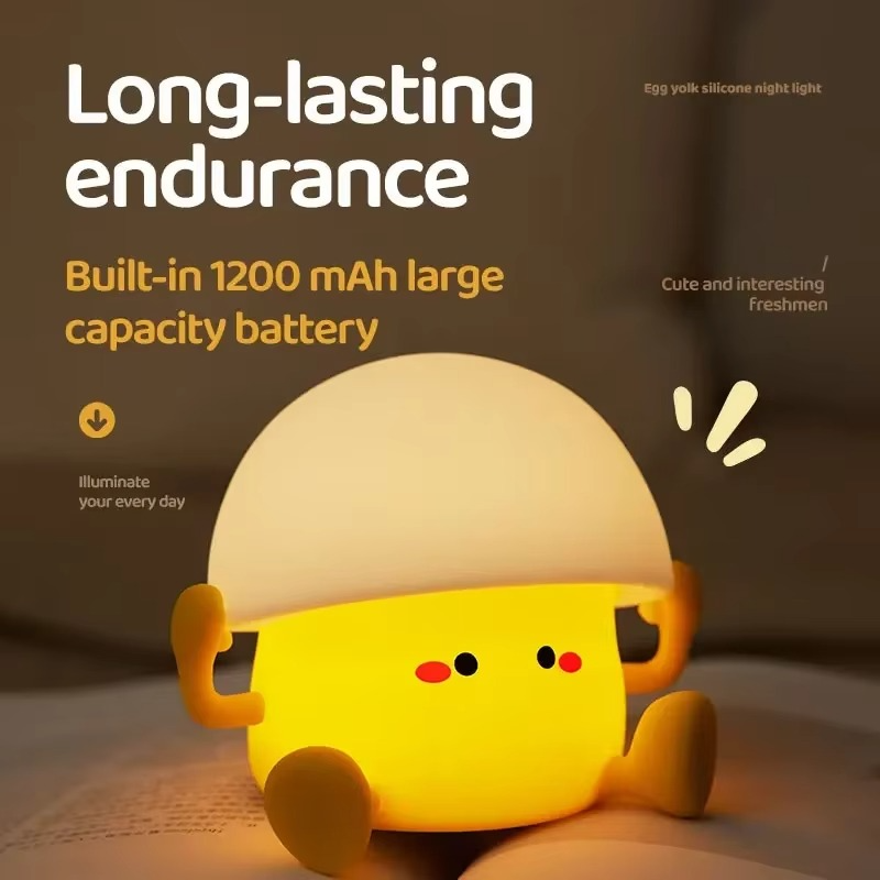 Charming Mushroom & Egg Yolk LED Night Light