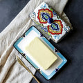 Hand-painted Butter Dish in Tuscan Style