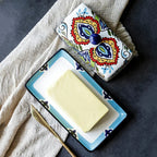 Hand-painted Butter Dish in Tuscan Style