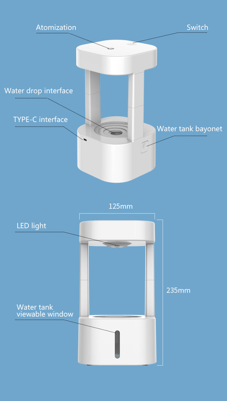 Anti-Gravity Waterfall Air Humidifier