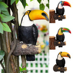 Toucan Figure TropiJoy | Hand-painted tree decoration | Hanging garden statue made of resin | 29 × 19.3 × 11 cm