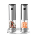 Electric Salt and Pepper Grinder Set with Adjustable Coarseness and LED Light