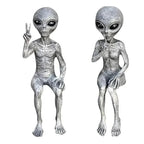Alien Resin Statue UFO Figurine for Garden Decoration